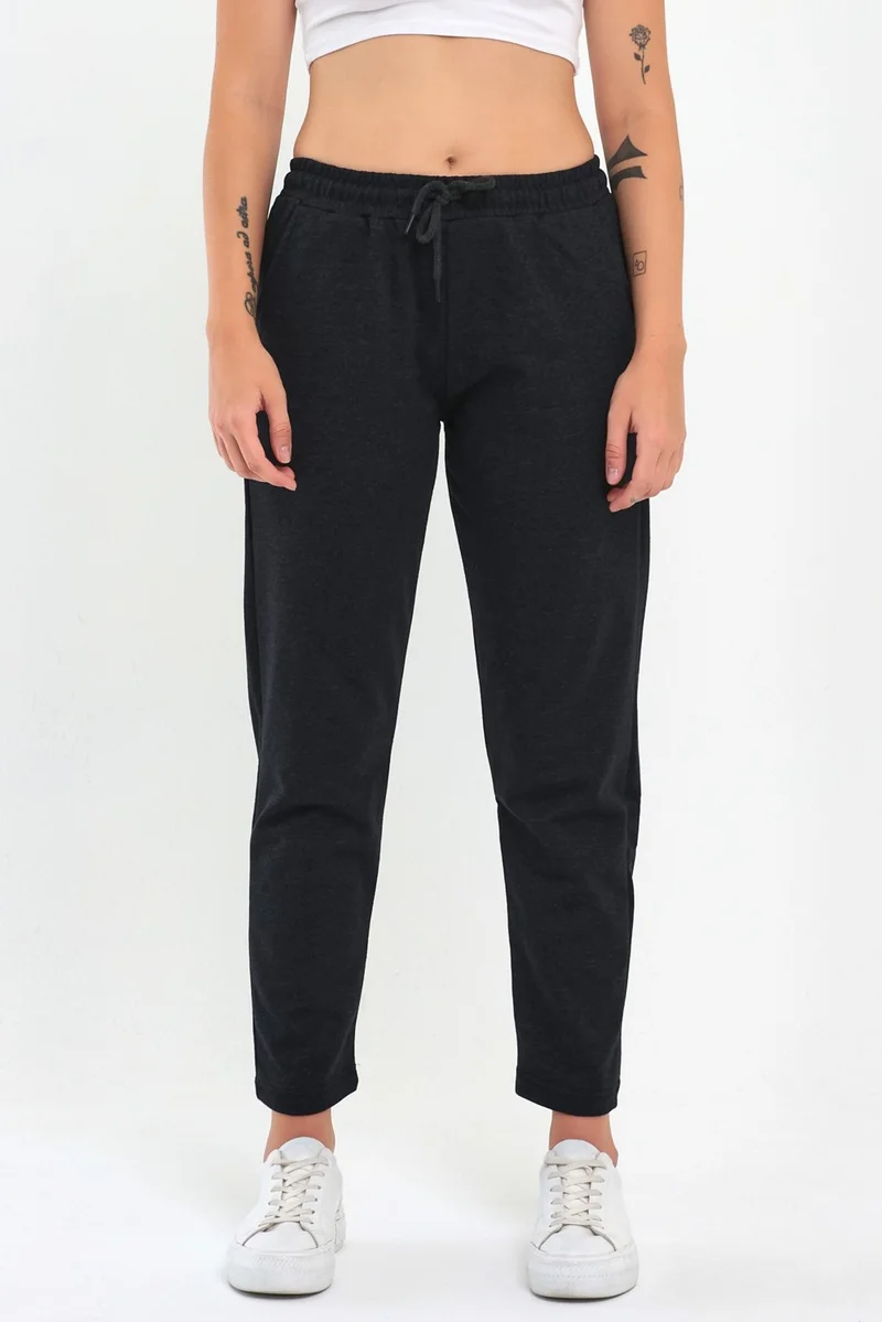 ميتاليك Women's Anthracite Classic Pocketed Sweatpants