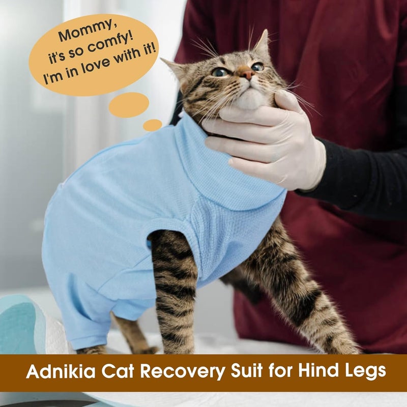 ADNIKIA Cat Recovery Suit with Hind Legs, Breathable Onesie After Surgery Female for Abdominal Wounds or Skin Diseases, Anti-Licking Full Body Pet Surgical Pajamas, E-Collar Alternative Wear - Image 5