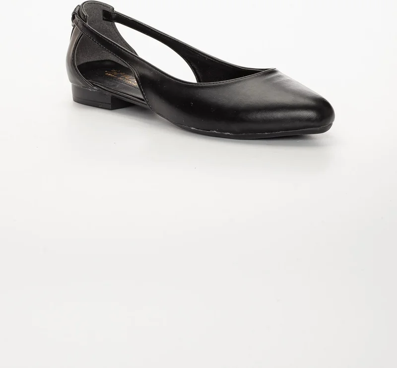 Dilimler Ayakkabı Side Open Black Women's Ballerinas