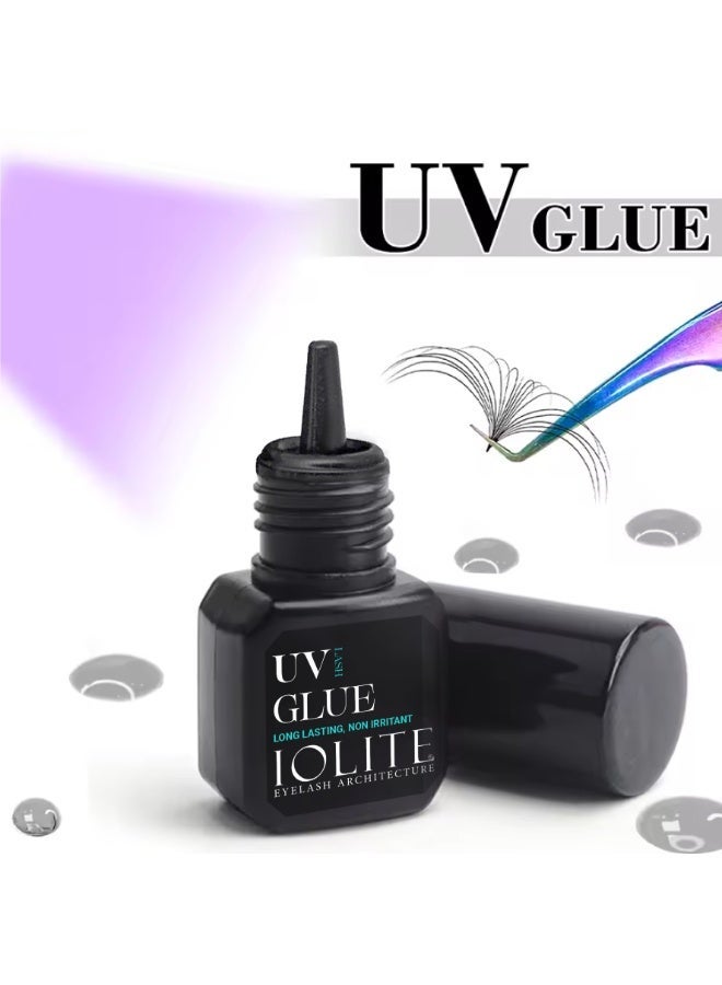 Iolite UV Lash Glue 5ml (Clear) – Quick Drying 0.5 Sec UV Eyelash Extension Adhesive, Long-Lasting 6–7 Weeks, Low Fume & Non-Irritant Lash Glue - Image 3