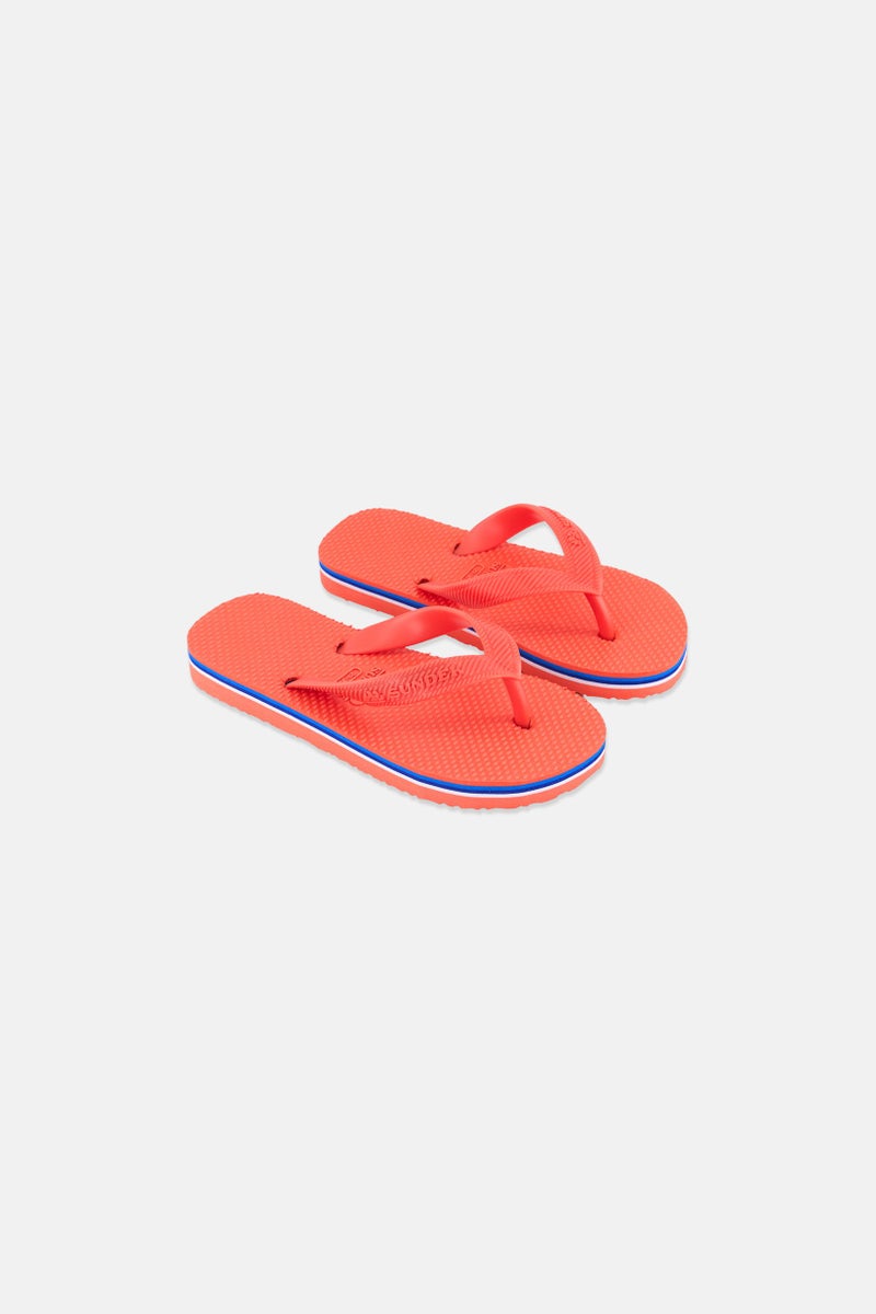Sundek Kids Boy Slip On Flip Flops, Orange - Image 1