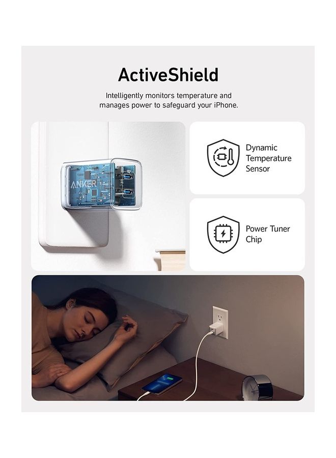 شاحن Anker USB C بقدرة 40 وات، شاحن 521 (نانو برو)، شاحن سريع مدمج PIQ 3.0 (غير قابل للطي) لهواتف iPhone 14/14 Plus/14 Pro/14 Pro Max/13 وGalaxy وPixel 4/3 وiPad/iPad Mini (الكابل غير متضمن) - Image 3