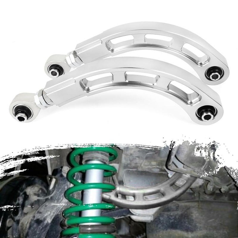 BARTOO Rear Upper Control Camber Arm, Set of 2, Adjustable Camber Rear Arms With Bearings, Fit for Mitsubishi Lancer(CY/CZ) 2008-17, Silver - Image 2