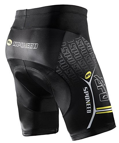 sponeed Men's Padded Bicycle Shorts Indoor Bike Pants Spin Road Triathlon Riding Clothes US XL Yellow - Image 2