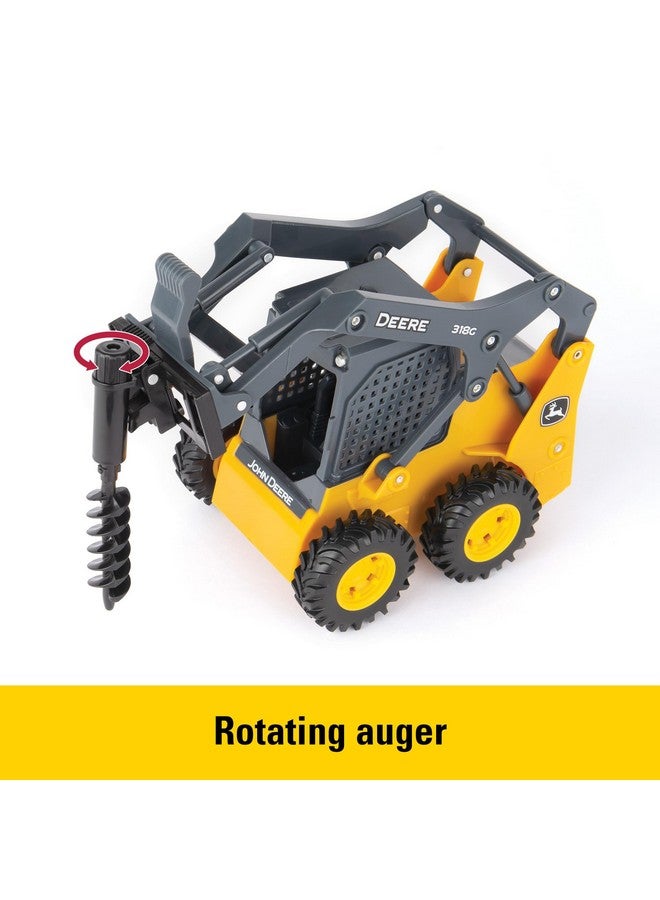 John Deere مجموعة ألعاب بيغ فارم جون دير 318G سكيد ستير - مقياس 1:16 - ألعاب بناء مع ملحقات فريدة قابلة للتبديل - ألعاب خارجية للأطفال من عمر 3 سنوات وما فوق - Image 2