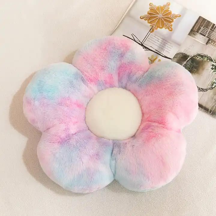 VAISHNO Vaishno FlowerShaped Cute Pillow Daisy Flower Shaped Cute Pillowfor Kids Floor Pillow Flower Plush Pillows Room Home Sofa Decoration Reading Cushion Pillows 35 Cm Multi  - Image 3
