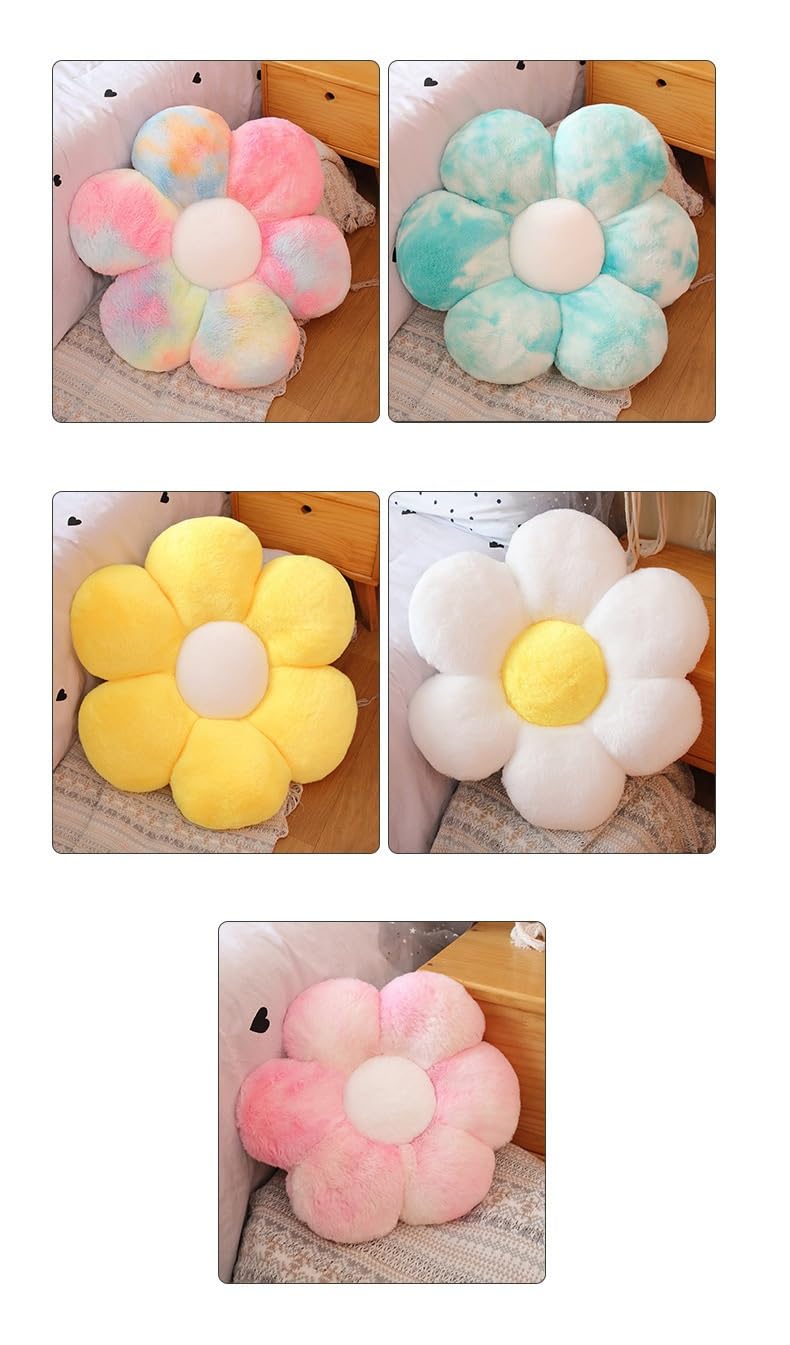 VAISHNO Vaishno FlowerShaped Cute Pillow Daisy Flower Shaped Cute Pillowfor Kids Floor Pillow Flower Plush Pillows Room Home Sofa Decoration Reading Cushion Pillows 35 Cm Multi  - Image 5
