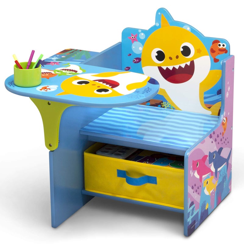 Delta CHILDREN Baby Shark Chair Desk with Storage Bin - Ideal for Arts & Crafts, Snack Time, Homeschooling, Homework & More by Delta Children - Image 3