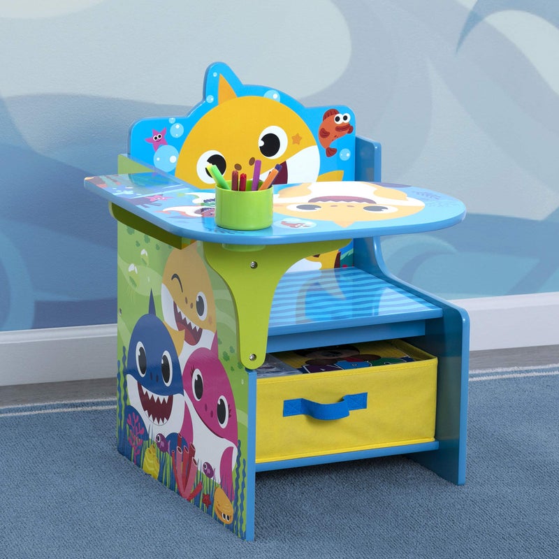 Delta CHILDREN Baby Shark Chair Desk with Storage Bin - Ideal for Arts & Crafts, Snack Time, Homeschooling, Homework & More by Delta Children - Image 2