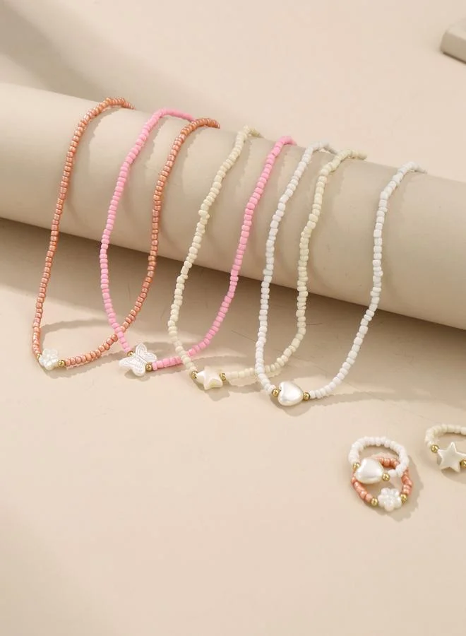 تايك تو طقم عقد وسوار وأقراط بخرز - 12 قطعة