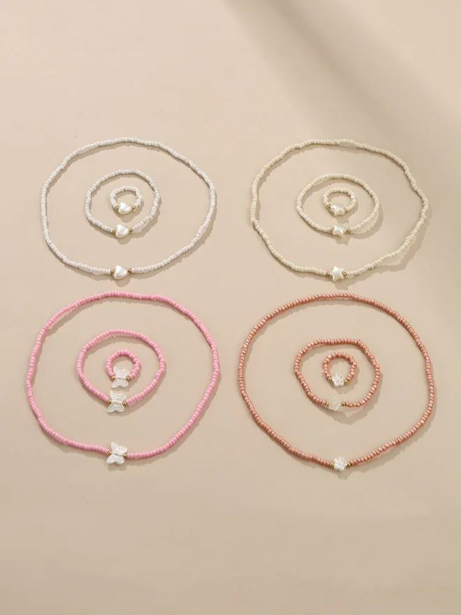 Take Two Pack of 12 - Beaded Necklace with Bracelet and Earrings