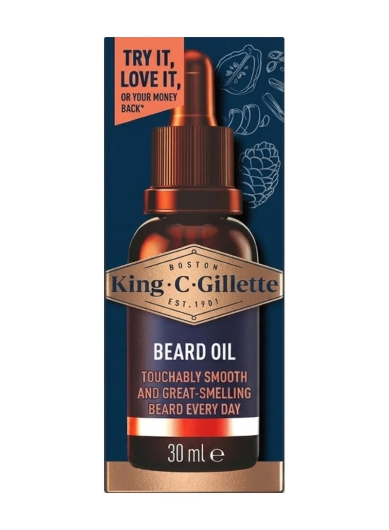 King C. Gillette BEARD OIL TOUCHABLY SMOOTH AND GREAT- SMELLING DEARD EVERY DAY 30ML - Image 1