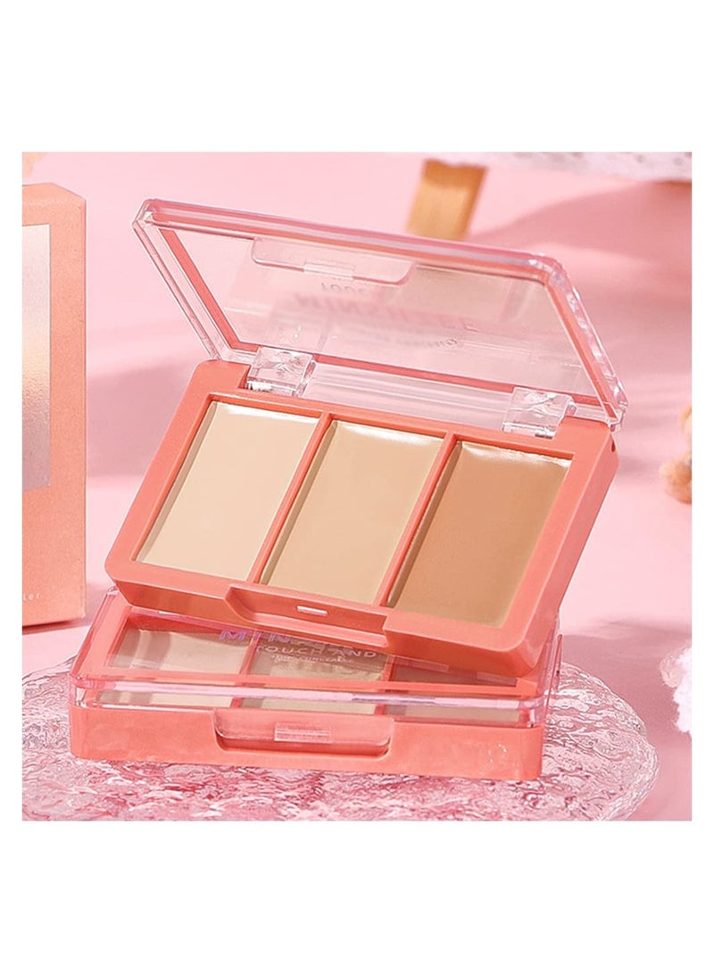 SYOSI باليت كونتور الوجه ثلاثي الألوان من SYOSI، باليت خافي العيوب لتحديد الوجه، مكياج كريمي لتحديد الوجه لإخفاء الوشم أو تصحيح الهالات السوداء والندبات الحمراء - Image 5