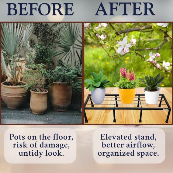 Niyara || Metal Planter Stand || Plant Stand for Pots|| Outdoor Plant Stand for Home Balcony Garden etc (Large Stand Set of 4) - Image 5