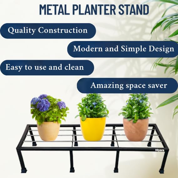 Niyara || Metal Planter Stand || Plant Stand for Pots|| Outdoor Plant Stand for Home Balcony Garden etc (Large Stand Set of 4) - Image 3