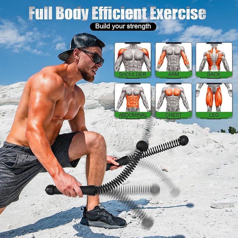 TRELC Ropeless Battle Rope, 2PCS Portable Battle Ropes for Home Gym, HIIT, Strength, Quiet Cordless Training Rope, Weighted Workout Ropes Versatile Fitness Equipment for Home, Travel, Men Women - Image 2