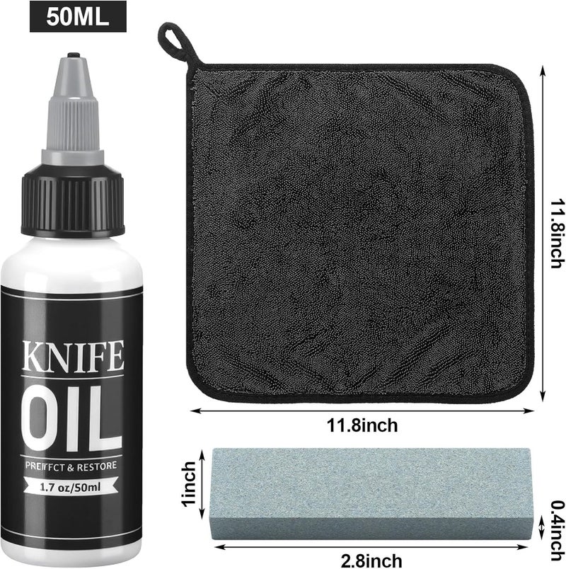 LemonRoad 108 Pcs Knife Oil Rust Eraser Kit Includes Rust Remover Sword Maintenance Oil Microfiber Cloth Black Gloves Cotton Swabs for Carbon Steel Blade, Cleaning, Protection and Lubricant Care Set - Image 2