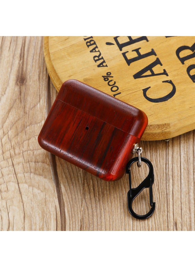 Generic - Wooden Earphone Case For Airpods Pro 2 Generation Walnut For Apple Airpods3/4 All-inclusive Protective Cover-Color:safflower Pear-Applicable Model:airpods 1/2 Generation - Image 1