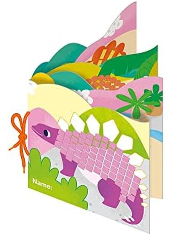 أفينير إنشاء كتاب القصة الأول الخاص بي الديناصورات الفسيفساء طقم جونيور نشاط ممتع DIY للأطفال تحسين التنسيق وإدراك الألوان هدية مثالية للأطفال 3 زائد - Image 3