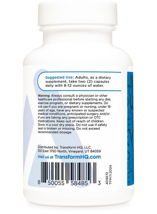 TransformHQ Longevity Brain Support Supplement (28 Servings) - 460mg Memory Complex Per Serving, 56 Capsules - Image 3