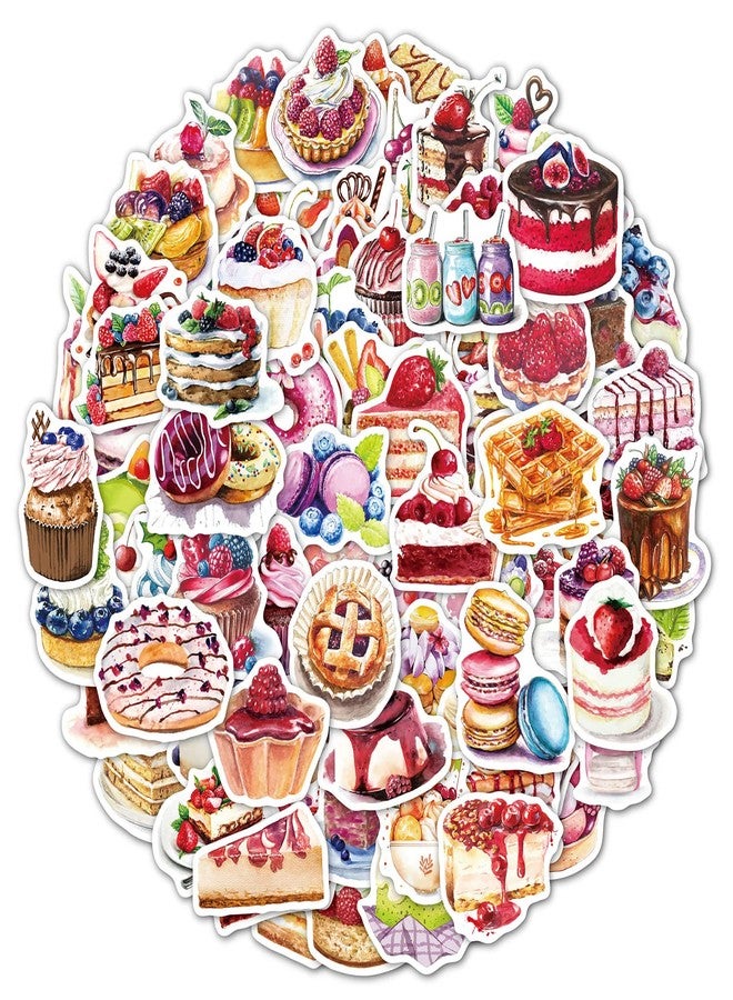 MAXLEAF Cake Theme Stickers - 100PCS Vintage Coffee Theme Waterproof Stickers for Decoration Planner Phone Case Scrapbook Coffee Journals Decoration - Image 1