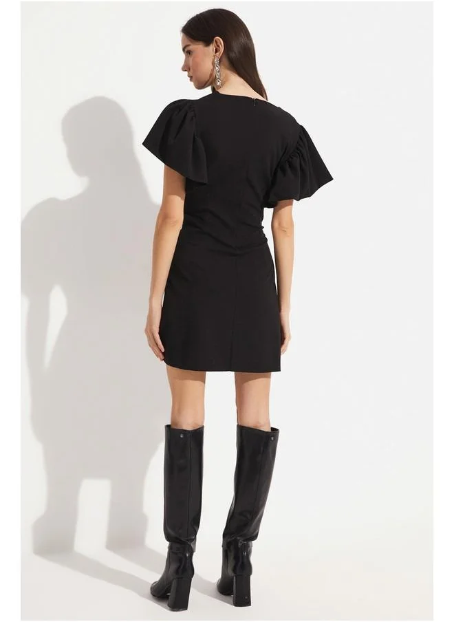 جون June Flounce Detailed Knitted Dress