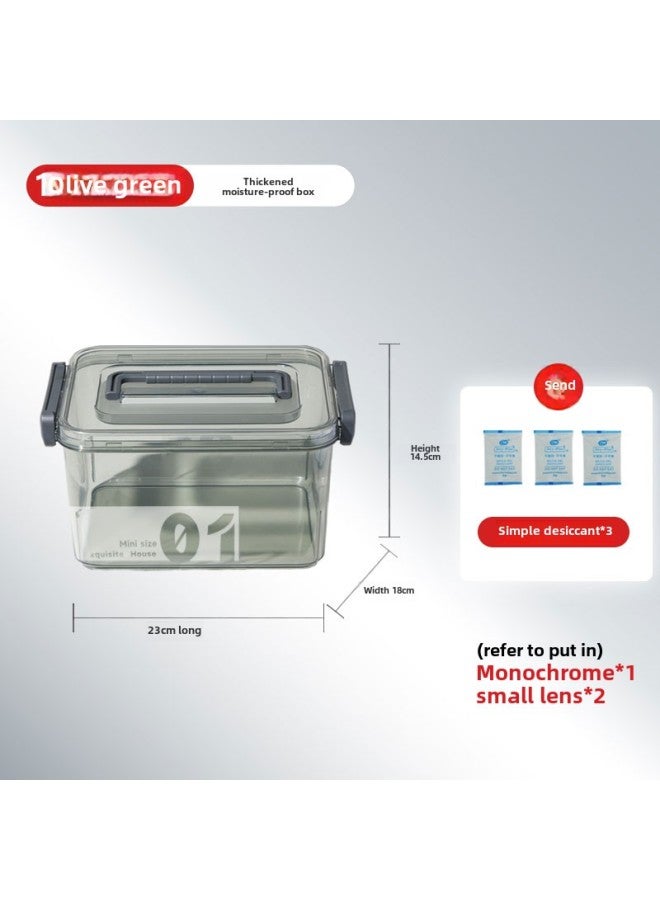 Camera Moisture-proof Box SLR Lens Drying Box Photographic Equipment Electronic Components Tea Collector Sealed Box-Color:No. 1 Olive Green (comes With Desiccant/sealing Strip)⚑⚑  - Image 1