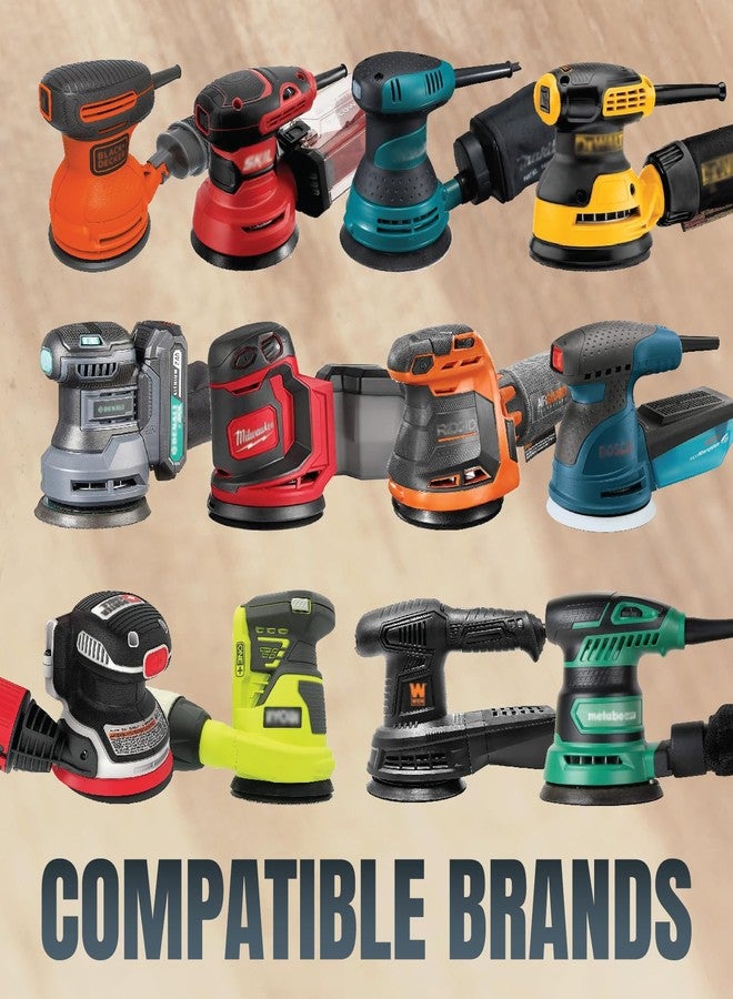 باورتيك أقراص صنفرة باورتيك 50 قطعة بحبيبات 150 - 5 بوصات بـ 8 فتحات، وسادات صنفرة 5 بوصات للسيارات، والجدران الجافة، والأعمال الخشبية مع صنفرة مدارية، وآلة صنفرة DA، وآلة صنفرة هوائية (44015G-50) - Image 3