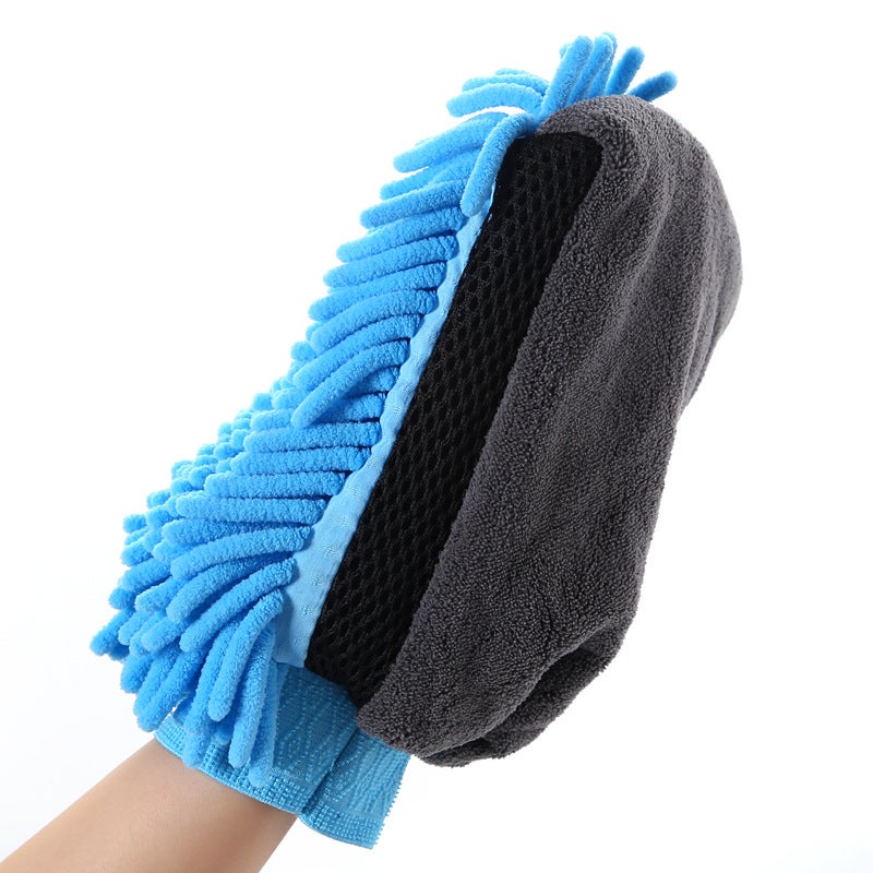 Xin Snobbish Thickened Chenille Car Wash Gloves Coral Fleece Foaming Gloves Long Fleece Single-Sided Double-Sided Car Wipe Gloves - Image 5