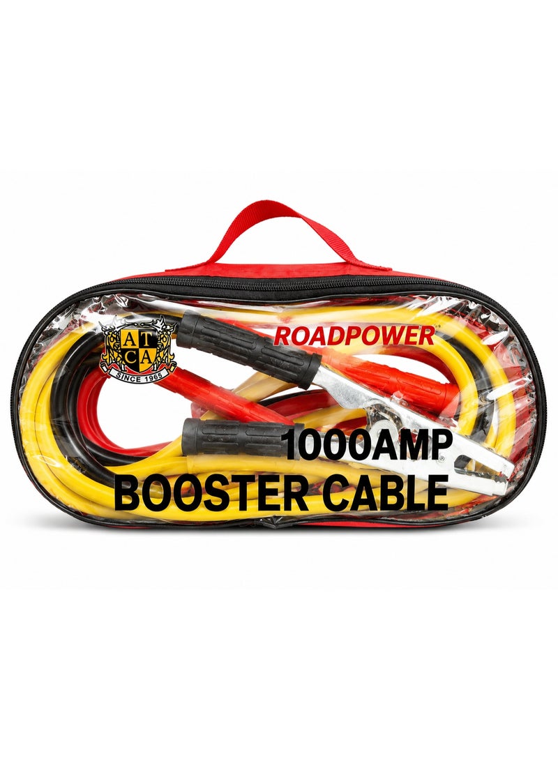 ROADPOWER 1000A Heavy Duty Booster Cable – Car Battery Jump Starter Cables with Insulated Clamps