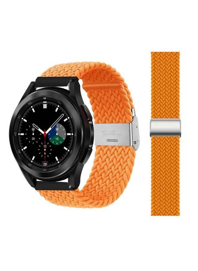 NIBEMINENT Adjustable Braided Band For Samsung Galaxy Watch4 Spicy Orange - Image 1