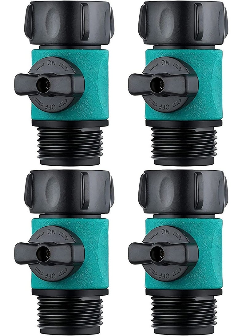 SYOSI Plastic Garden Hose Connect Water Hose Turn Off Valve Garden Hose Connector Plastic Water Hose Connector with Shutoff Valve Set Fit for All Types of Garden Hoses Standard 3/4 Inch Thread (4pcs) - Image 1