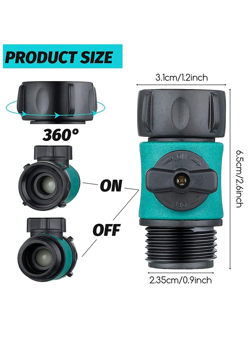 SYOSI Plastic Garden Hose Connect Water Hose Turn Off Valve Garden Hose Connector Plastic Water Hose Connector with Shutoff Valve Set Fit for All Types of Garden Hoses Standard 3/4 Inch Thread (4pcs) - Image 3