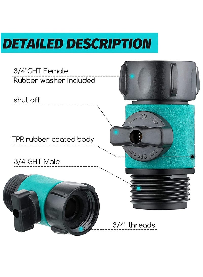 SYOSI Plastic Garden Hose Connect Water Hose Turn Off Valve Garden Hose Connector Plastic Water Hose Connector with Shutoff Valve Set Fit for All Types of Garden Hoses Standard 3/4 Inch Thread (4pcs) - Image 2