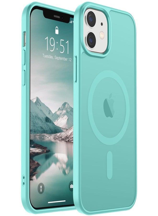 SUPFINE Magnetic for iPhone 12 Case/iPhone 12 Pro Case (Compatible with MagSafe)(Military Grade Drop Protection) Slim Translucent Matte Shockproof with Anti-Fingerprint Phone Case,Blue Green - Image 1