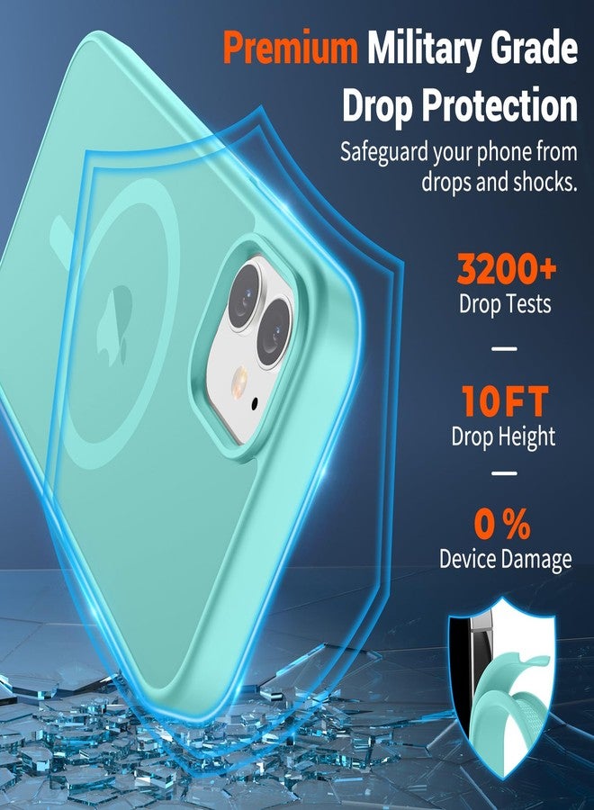 SUPFINE Magnetic for iPhone 12 Case/iPhone 12 Pro Case (Compatible with MagSafe)(Military Grade Drop Protection) Slim Translucent Matte Shockproof with Anti-Fingerprint Phone Case,Blue Green - Image 3