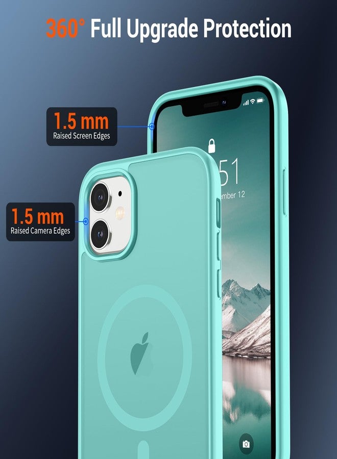 SUPFINE Magnetic for iPhone 12 Case/iPhone 12 Pro Case (Compatible with MagSafe)(Military Grade Drop Protection) Slim Translucent Matte Shockproof with Anti-Fingerprint Phone Case,Blue Green - Image 4