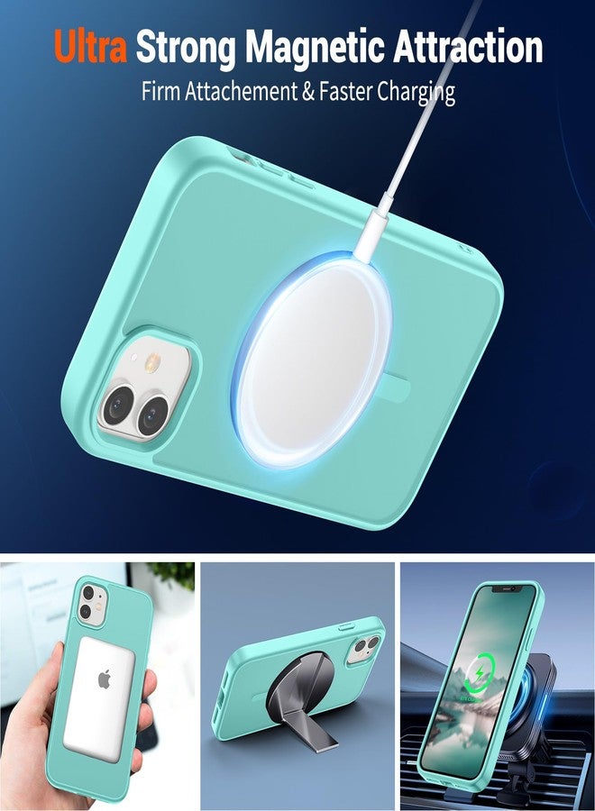 SUPFINE Magnetic for iPhone 12 Case/iPhone 12 Pro Case (Compatible with MagSafe)(Military Grade Drop Protection) Slim Translucent Matte Shockproof with Anti-Fingerprint Phone Case,Blue Green - Image 5
