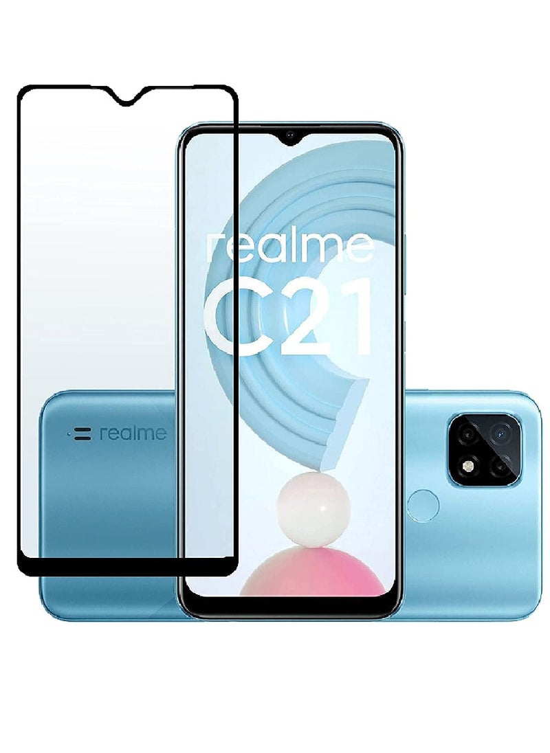 Super Tempered Glass Screen Protector 5D Designed For Realme C21 Full Glue Edge to Edge Full Screen Coverage And Bubble Free - Image 1