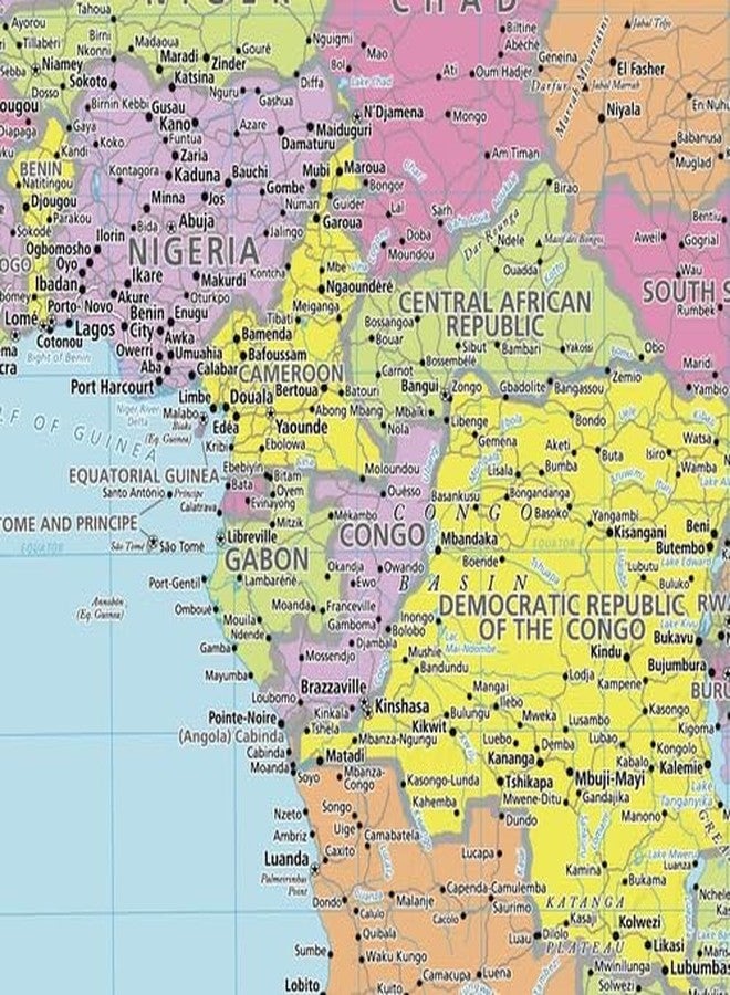 MapSherpa: Africa Political Wall Map - Compact - 16 x 17 inch Poster - Front Lamination - Image 2