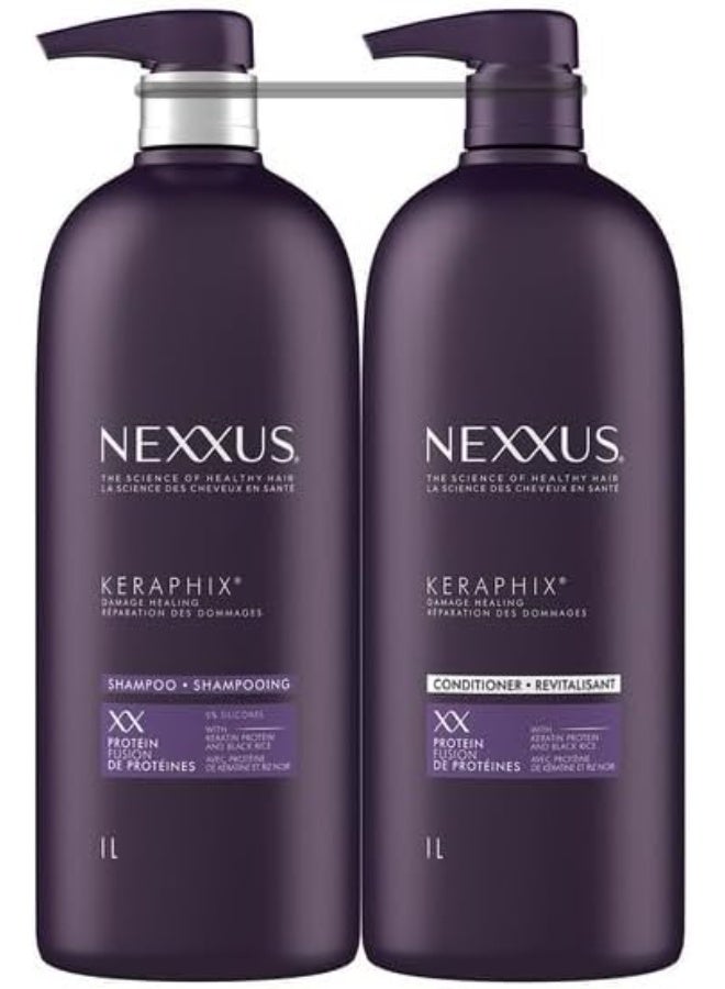 Keraphix Professional Shampoo & Conditioner Set  ( 2x1L) – Advanced ProteinFusion Strengthening Formula