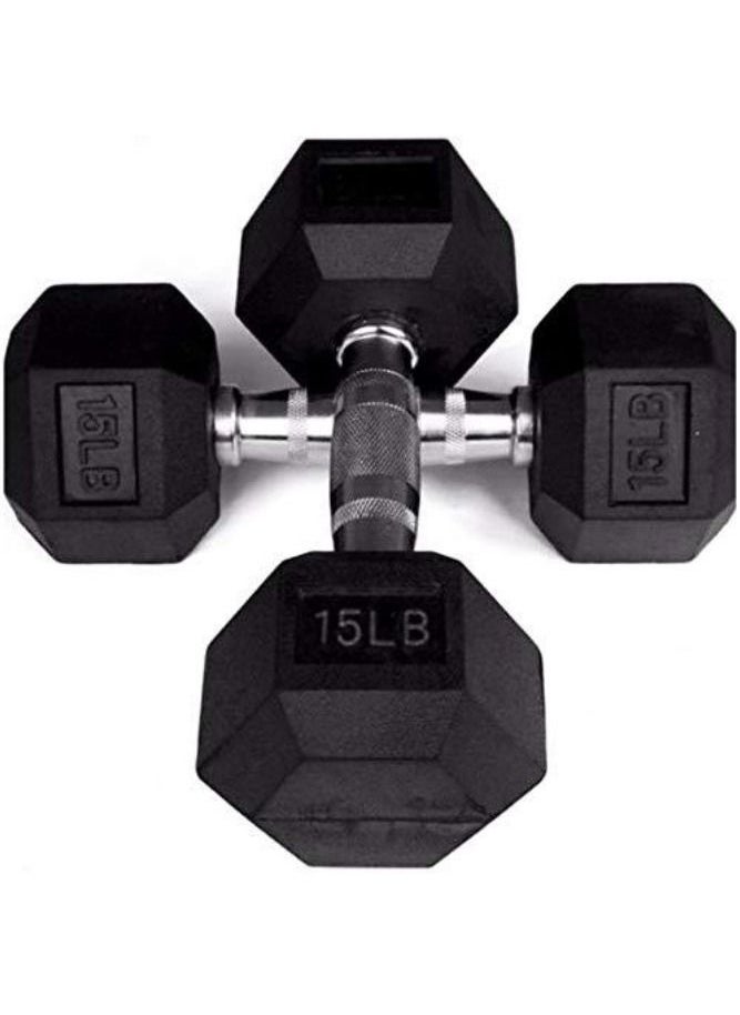 1441 FITNESS - 15 LBS Hex Dumbbells Pair - Image 1