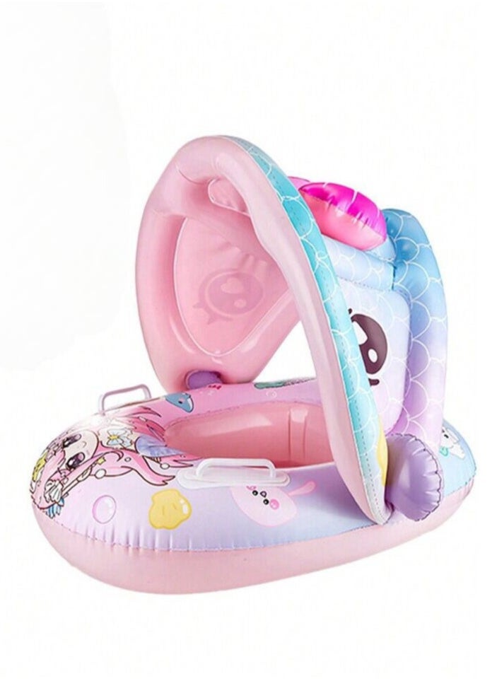Baby Swimming Float with Canopy Sun Protection 70cm