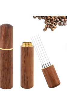 Oasisgalore Espresso Distribution Tool with Wood Handle - 304 Stainless Steel 0.4mm Needle, 5-Needle Coffee Stirrer for Home, Cafe.  - Image 1
