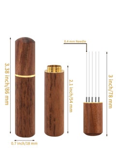 Oasisgalore Espresso Distribution Tool with Wood Handle - 304 Stainless Steel 0.4mm Needle, 5-Needle Coffee Stirrer for Home, Cafe.  - Image 2