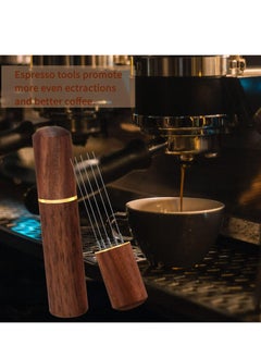 Oasisgalore Espresso Distribution Tool with Wood Handle - 304 Stainless Steel 0.4mm Needle, 5-Needle Coffee Stirrer for Home, Cafe.  - Image 5