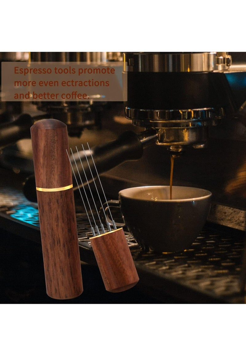 Oasisgalore Espresso Distribution Tool with Wood Handle - 304 Stainless Steel 0.4mm Needle, 5-Needle Coffee Stirrer for Home, Cafe.  - Image 5