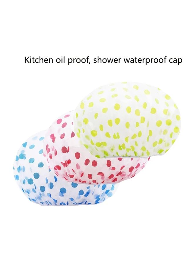 Blue Dots Single Layer Shower Cap Elastic Band Waterproof Thickened Bath Hair Cap For Women Spa Salon Kitchen Bathroom Use - Image 5