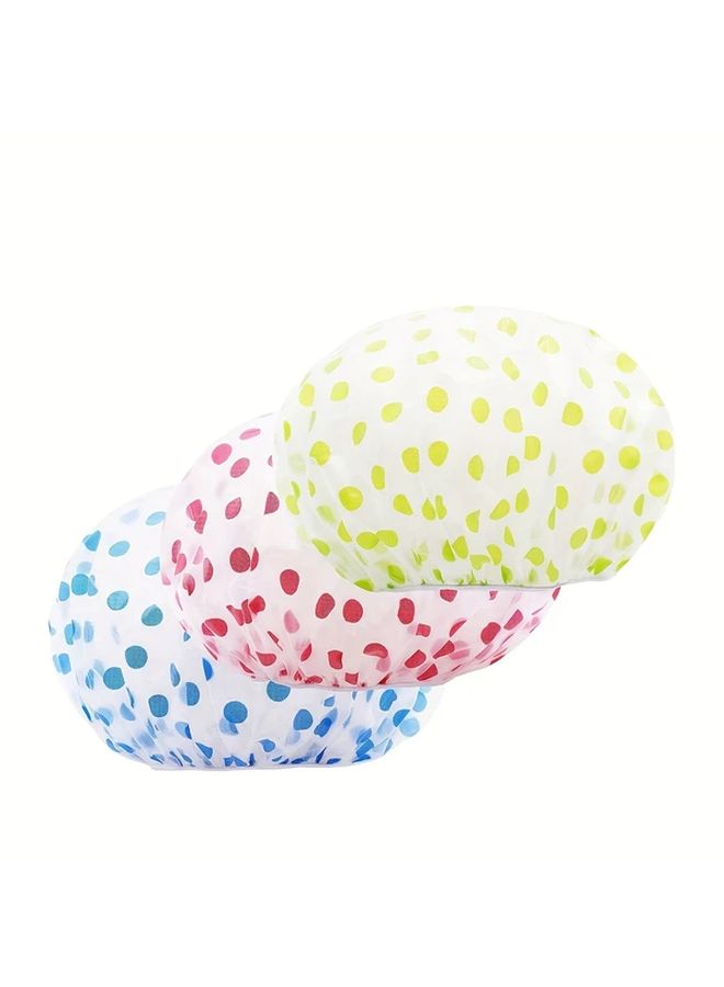 Blue Dots Single Layer Shower Cap Elastic Band Waterproof Thickened Bath Hair Cap For Women Spa Salon Kitchen Bathroom Use - Image 1