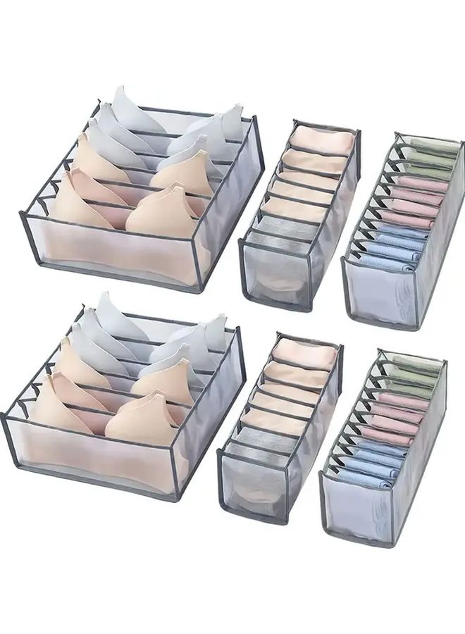 Grey Foldable Drawer Organizer 11 Grid Socks Underwear Lingerie Storage Box Space Saving No Assembly - Image 1